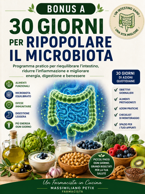 La Dieta Mediterranea Antinfiammatoria per la Salute dell'Intestino e del Microbiota + 4 Bonus