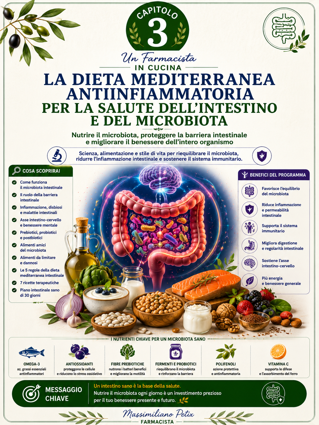 La Dieta Mediterranea Antinfiammatoria per la Salute dell'Intestino e del Microbiota